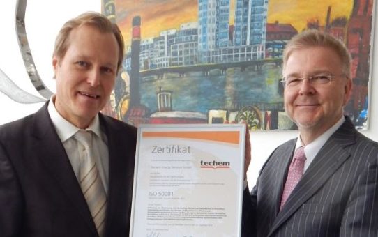 Techem Energy Services GmbH erhält Energiemanagement-Zertifizierung nach ISO 50001 durch GUTcert