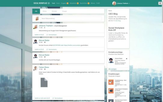 dmexco 2017: CONTENS stellt neue Version des Social Workplace vor