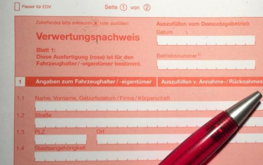 Betriebstagebuch für Autoverwertungen