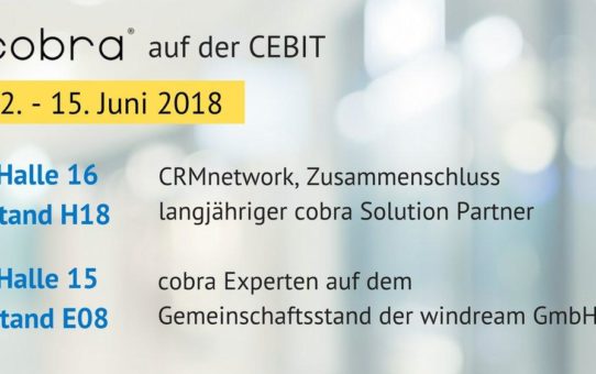 cobra CRM präsentiert sich auf der CEBIT als "DATENSCHUTZ-ready"