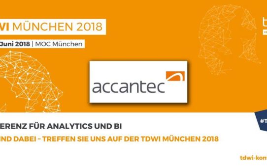 Lernen Sie die accantec group als Komplettanbieter für Business Intelligence, Data Analytics und SAP ERP Finance auf der TDWI Konferenz München kennen