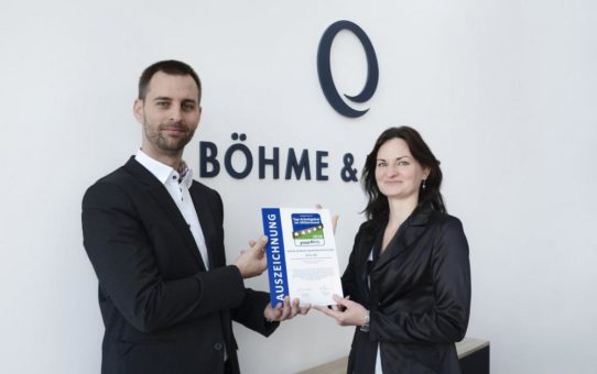 Böhme & Weihs Systemtechnik ist „Top-Arbeitgeber im Mittelstand 2018“