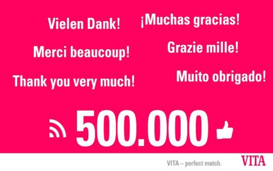VITA in Feierlaune: Danke an 500.000 Facebook-Fans