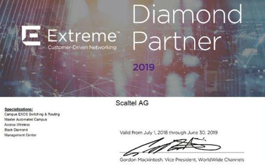 SCALTEL AG erneut zertifizierter Diamond-Partner der Extreme Networks