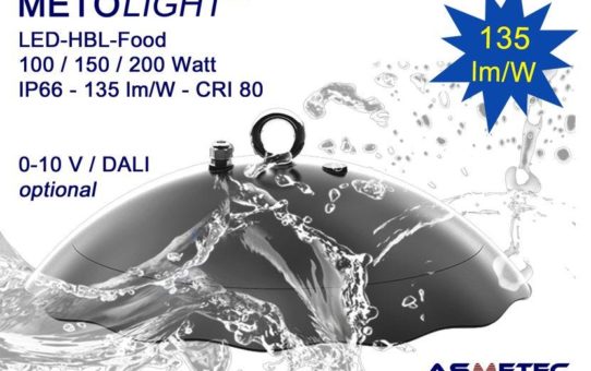 LED Hallenleuchte mit Schutzklasse IP66 -staubdicht und geschützt gegen Strahlwasser- Ideal für die lebensmittelverarbeitende Industrie