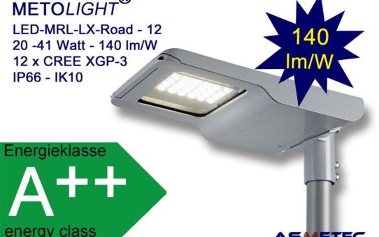 HighPower LED-Straßenleuchte mit wählbarer Abstrahlcharakteristik