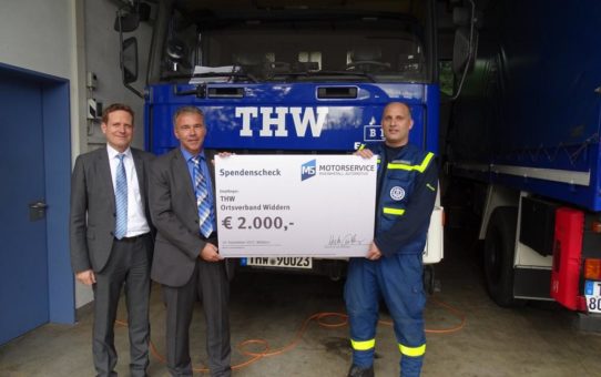 Motorservice spendet 2.000 Euro an Technisches Hilfswerk