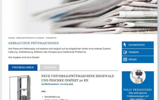 Gebrauchte Prüftechnik jetzt online