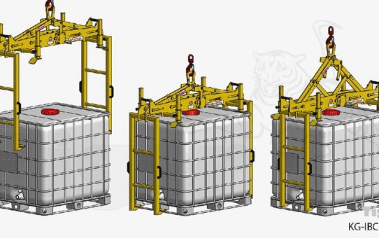 Tiger Automatik-Hebegreifer für IBC-Container - optimiertes Handling im Kranbetrieb
