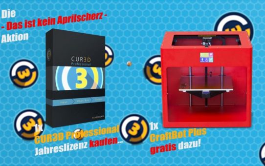 Gratis 3D Drucker beim Kauf einer CUR3D Professional Jahreslizenz
