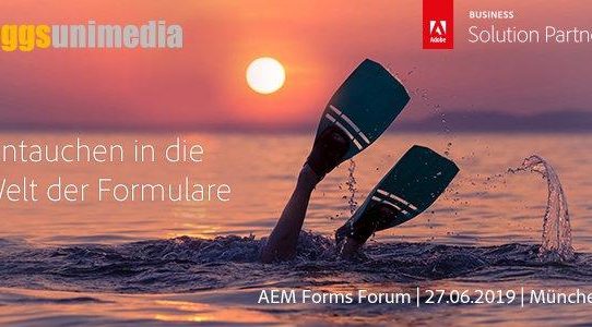Unter dem Motto "Eintauchen in die Welt der Formulare" richtet eggs unimedia am 27. Juli 2019 das sechste AEM Forms Anwenderforum in München aus