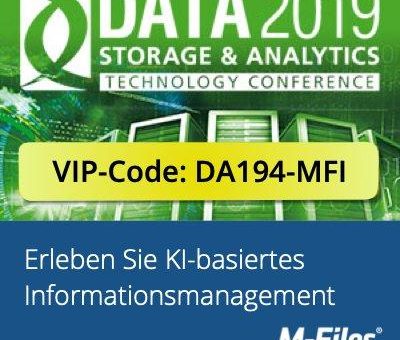 M-Files zeigt KI-basiertes Dokumentenmanagement auf der DATA Storage & Analytics 2019