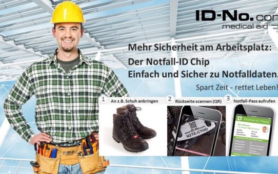 Mehr Sicherheit im Berufsalltag mit ID-No.com: Bei Unfall am Arbeitsplatz sofort Notfall-Informationen abrufen