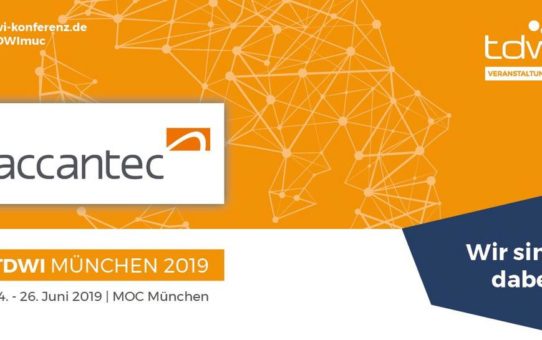 accantec auf der TDWI Konferenz München 2019: Business Intelligence, Analytics und Data Science – alles aus einer Hand