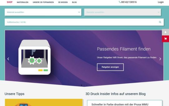 Filamentpreis.de ist der Shop für 3D-Druckerzubehör mit mächtigem Filter und Wunschpaketen