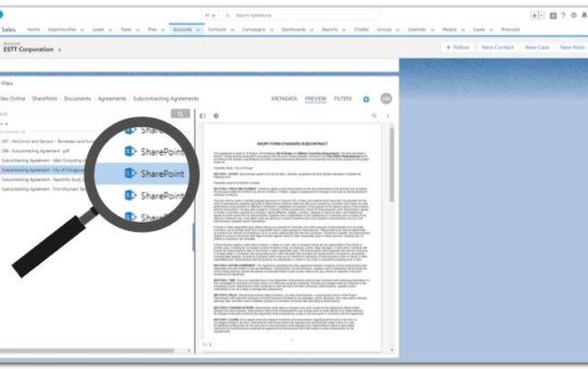 M-Files Ground Link verbindet Salesforce mit Dokumenten in lokalen SharePoint-Bibliotheken