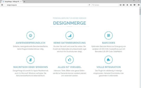 DesignMerge.de – Die Webseite zur Personalisierung mit Adobe InDesign
