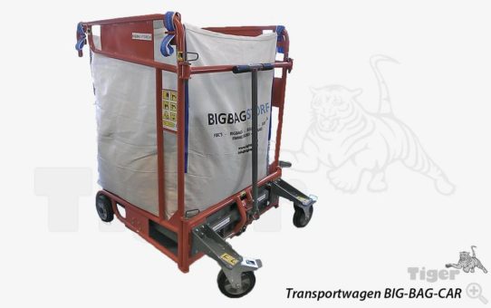 BigBag-Säcke mit dem BIG-BAG-CAR® mühelos per Hand verfahren