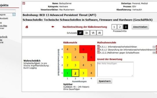 Spezielle IT-Risikomanagement Software für das Krankenhaus vorgestellt