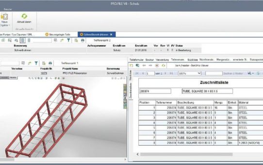 Turbo für die Schweißkonstruktion durch Kopplung von PRO.FILE mit SolidWorks