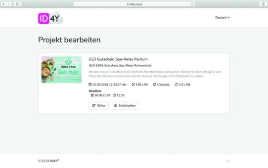 Neue Plattform ID4Y.cloud – Adobe InDesign-Dateien online bearbeiten