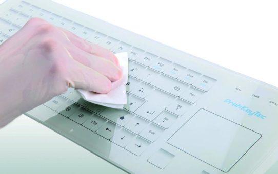 Glas- und Silikon-Tastaturen sorgen durch leichte Reinigung für mehr Hygiene am Arbeitsplatz