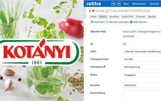 Innovative Dokumentenlenkung mit der Software roXtra bei Kotányi