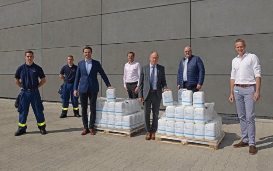 MC-Bauchemie spendet Desinfektionsmittel aus Eigenproduktion