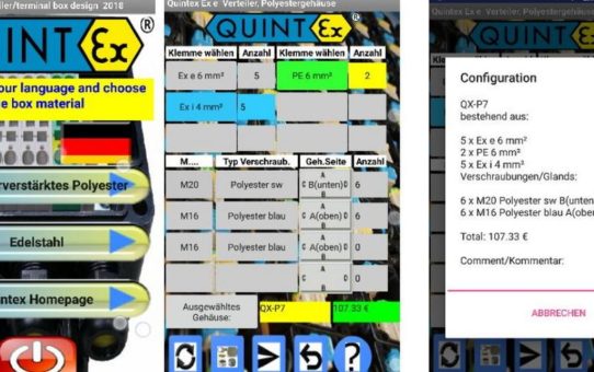 Android App für Ex e Verteiler/Klemmenkasten