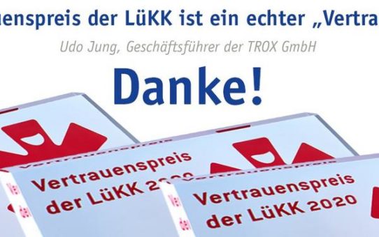 TROX erneut bei den Besten beim Vertrauenspreis der LüKK