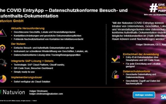 Natuvion-Apps sind Teil der SAP-Kampagne zu #GiveDataPurpose