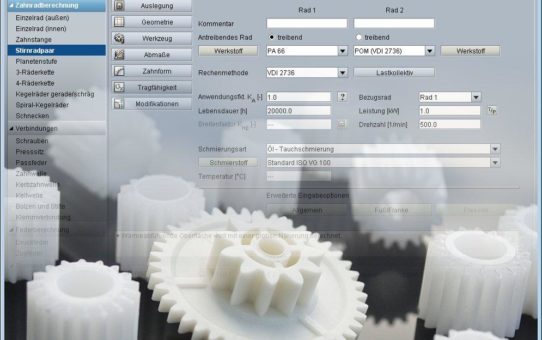 Zahnräder aus Kunststoff detailliert online berechnen