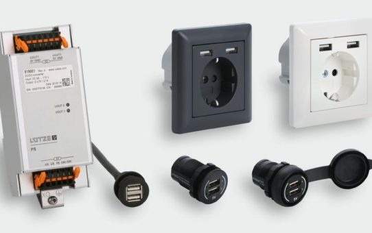 Bahntaugliche USB-Ladeports für den Fahrgastbereich und Führerstand