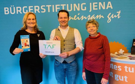 Spende statt Geschenke: TAF spendet an die Bürgerstiftung Jena