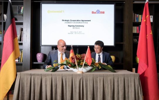 Continental vereinbart strategische Kooperation mit Baidu zur Weiterentwicklung intelligenter Mobilität