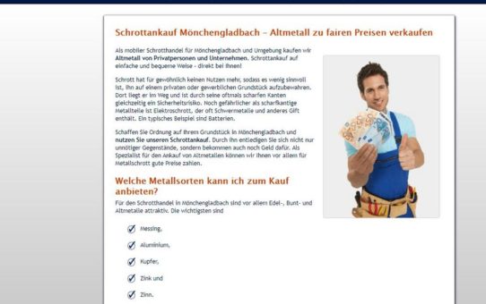 Schrottankauf Mönchengladbach – unser Service lohnt sich