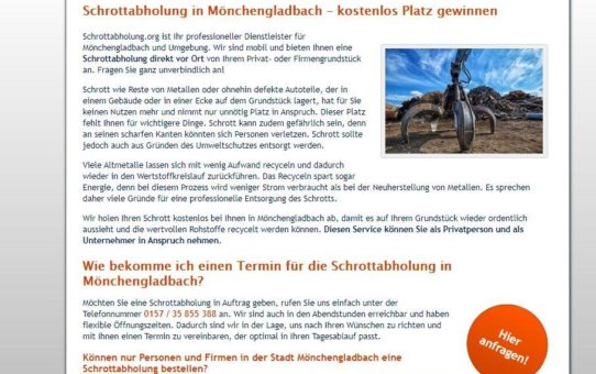 Metallschrott & Entsorgung – Schrottabholung Mönchengladbach