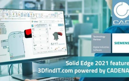 CADENAS integriert 3DfindIT.com in Solid Edge 2021 um Konstruktionszeiten zu beschleunigen