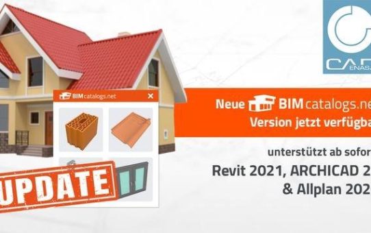 Aktualisiertes BIMcatalogs.net Plugin powered by CADENAS: BIM Objekte direkt in Revit 2021, ARCHICAD 23 & Allplan 2020 verfügbar