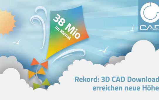 3D CAD Downloads weiter im Aufwind - CADENAS verzeichnet erstmals über 38 Mio. heruntergeladene CAD Modelle im Monat
