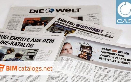 DIE WELT veröffentlicht Bericht über BIMcatalogs.net von CADENAS in Sonderbeilage mit über 670.000 potenziellen Lesern