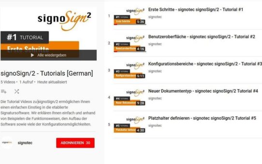 Neue signoSign/2-Tutorials sind online!