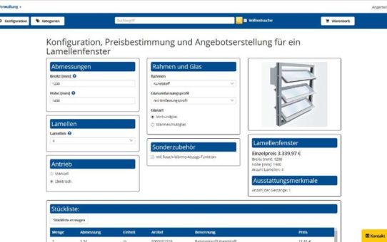 B2B-Webportal PROMETHEUS eBUSINESS mit integriertem Produktkonfigurator ePOS
