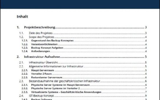 Backup-Konzept und IT-Notfallhandbuch