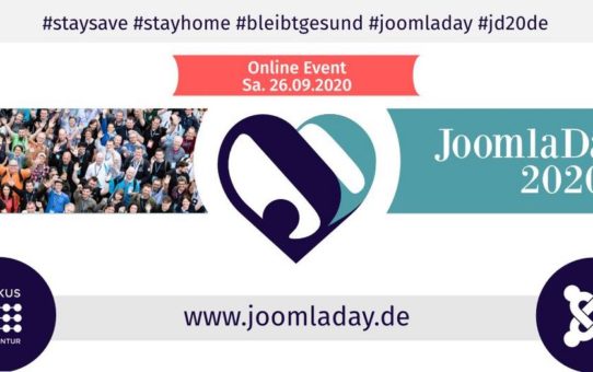 JoomlaDay™ Germany am 26.09.2020 – Konferenz erstmalig online und kostenlos