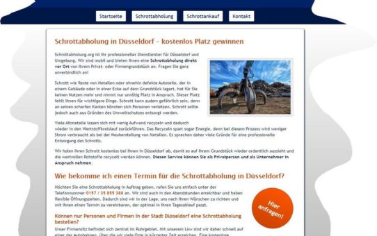 Schrottabholung Düsseldorf – Schnelligkeit und bester Service