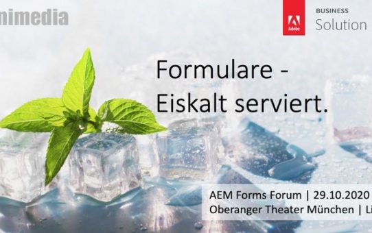 AEM Forms Forum am 29. Oktober 2020 im Oberanger Theater München und im Livestream