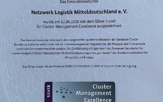 Netzwerk Logistik Mitteldeutschland erhält europäisches Silber-Label für seine Arbeit