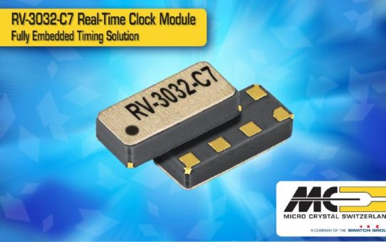 MICRO CRYSTAL's New RV-3032-C7 High Performance Temperature Compensated Real-Time Clock Module with I2C interface