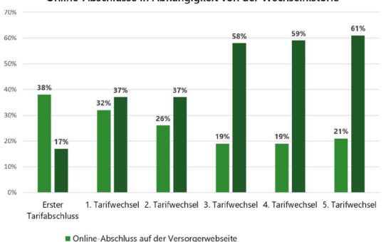 Mehrfachwechsler schließen selten Tarife auf der Versorgerwebseite ab